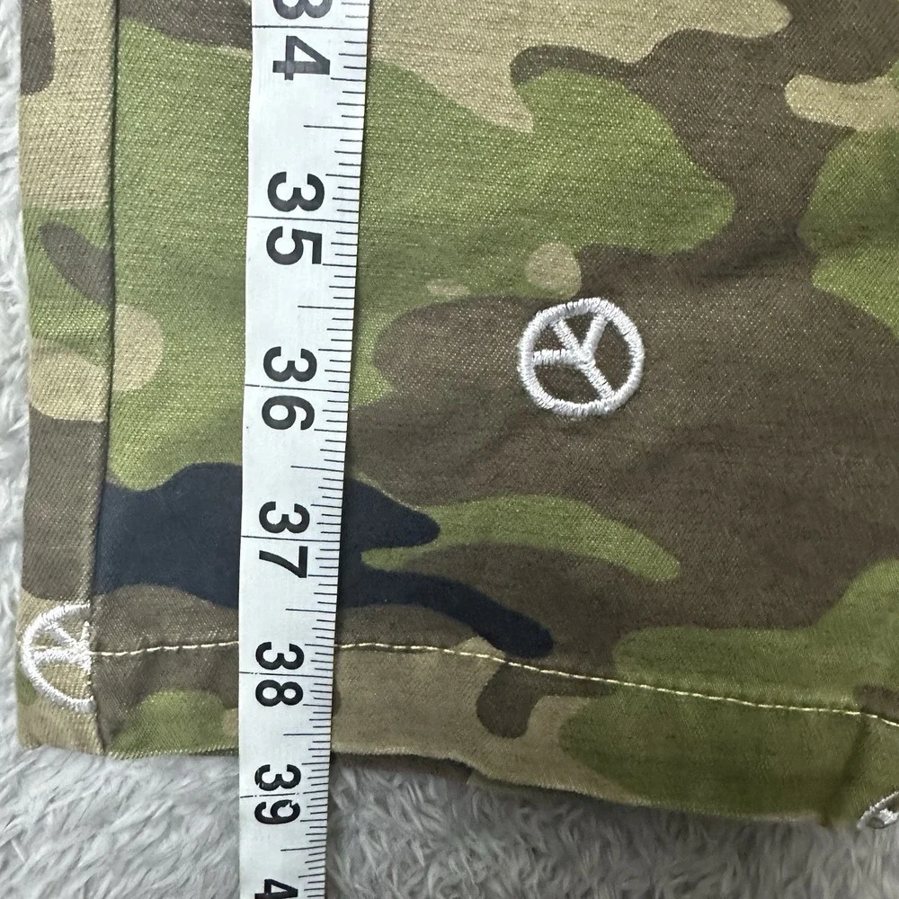 PacSun Men's Carpenter Camo Pants Peace Sign Embroidery Y2K Streetwear Skater‎ S